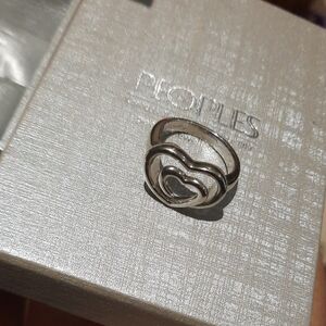 Jane Seymour People's Jewelers Solid Sterling Silver Heart Ring Rhodium